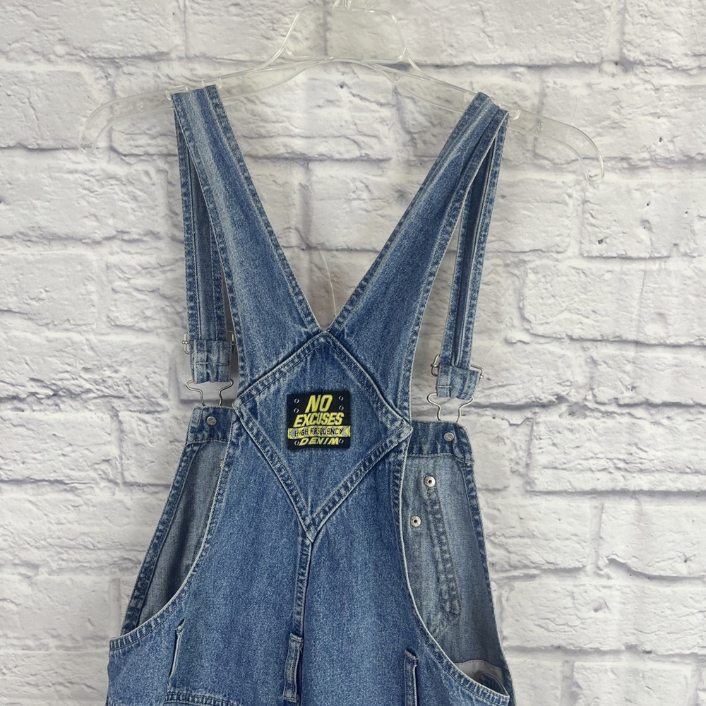 Vintage 90s No Excuses Denim Indie Streetwear Thrashed Overalls Size M READ - Picture 11 of 16